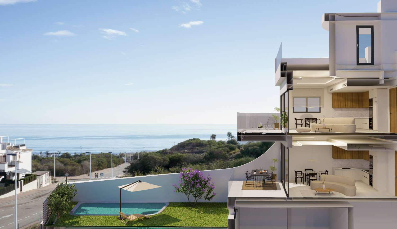 Apartmány s výhledem na moře v La Mata, Torrevieja