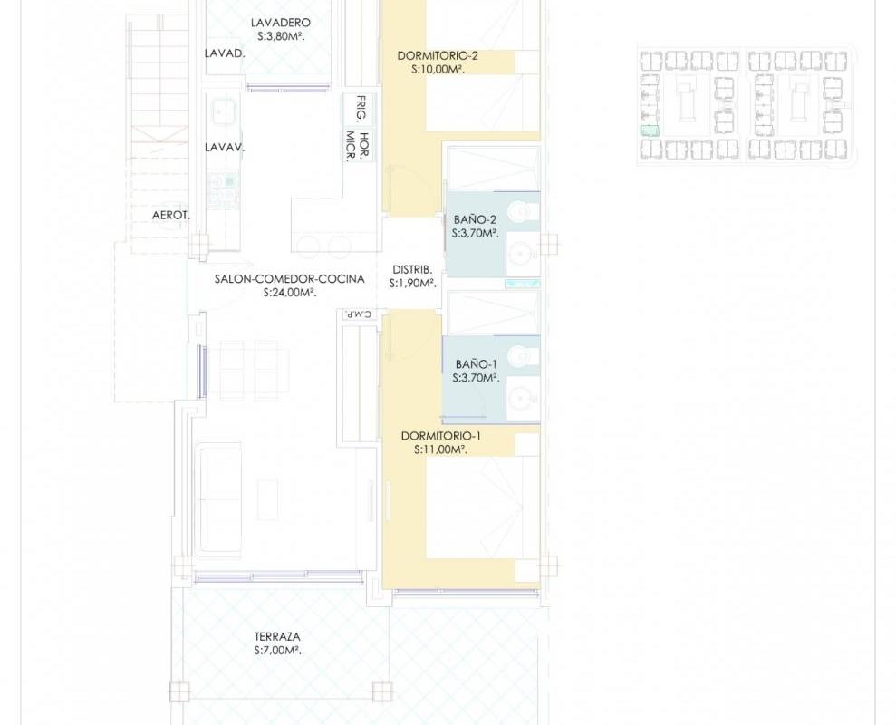 NOVOSTAVBA REZIDENČNÍHO KOMPLEXU BUNGALOVŮ V LOS BALCONES, TORREVIEJA - Bungalov v přízemí