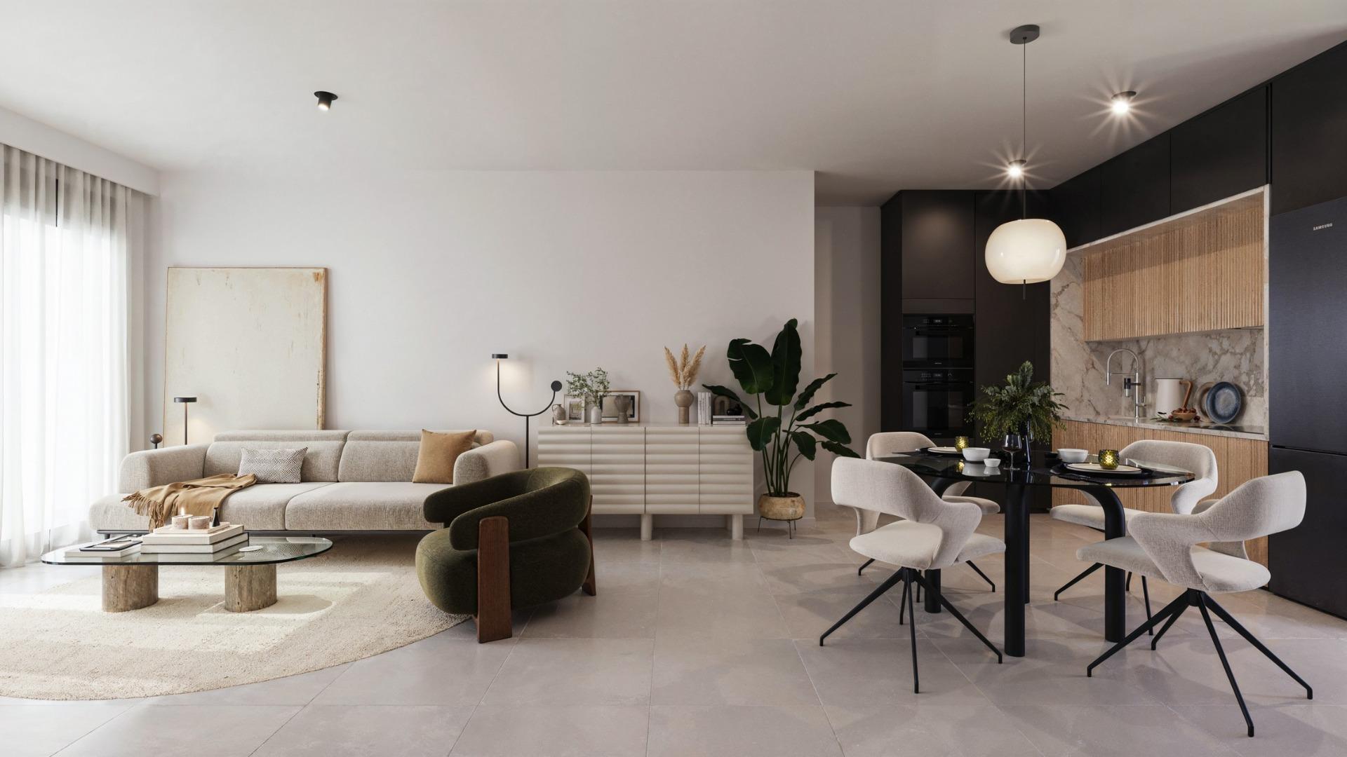 Moderní novostavby bungalovů v San Miguel de Salinas se 3 společnými bazény.