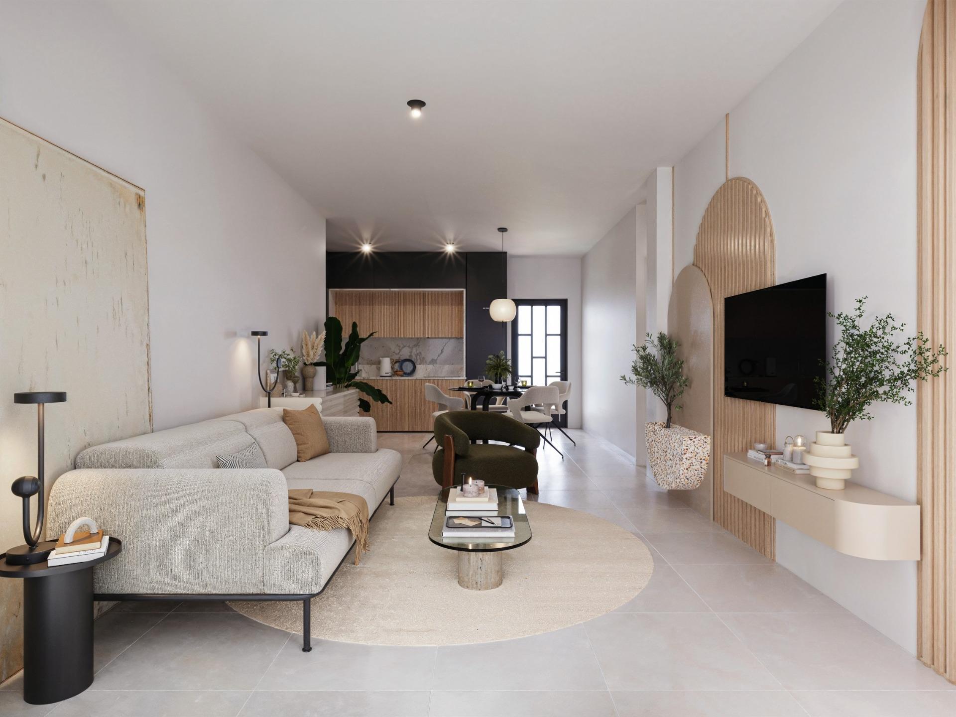 Moderní novostavby bungalovů v San Miguel de Salinas se 3 společnými bazény.