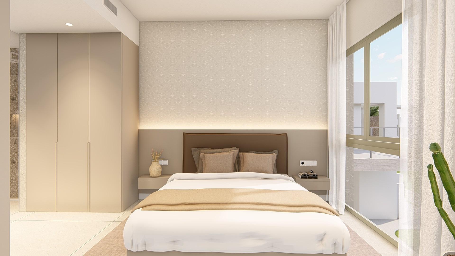 Novostavby apartmánů v La Serena Golf-Los Alcázares, blízko pláže.