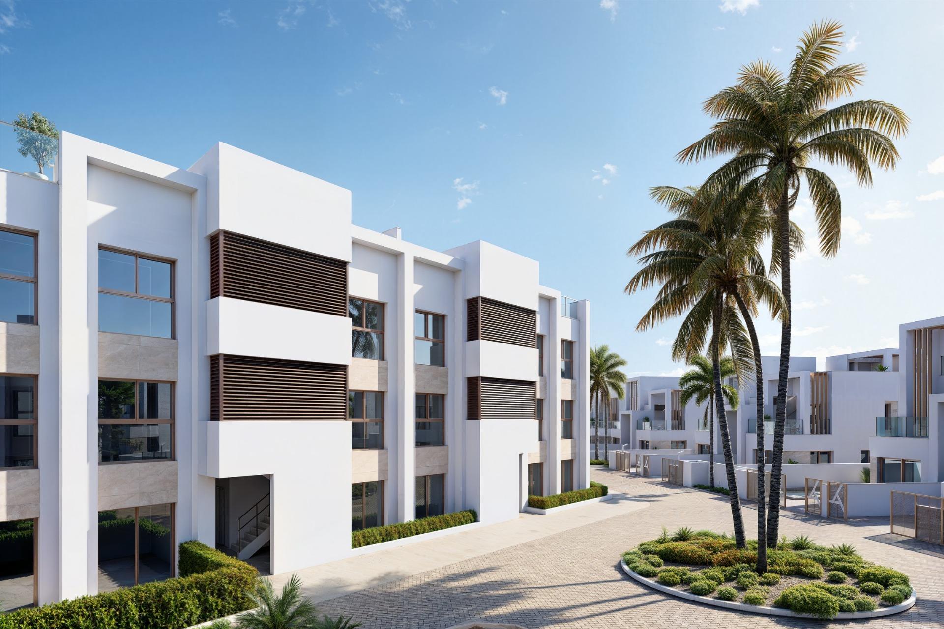 Novostavby apartmánů v La Serena Golf-Los Alcázares, blízko pláže.