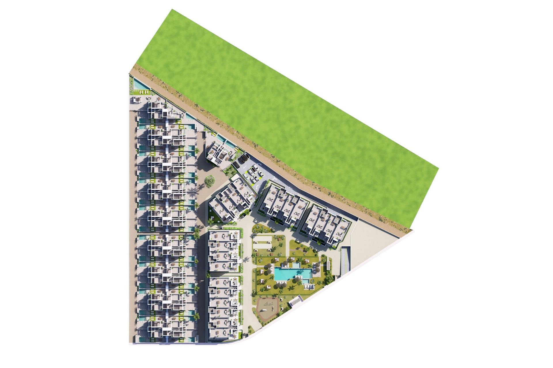 Novostavby apartmánů v La Serena Golf-Los Alcázares, blízko pláže.