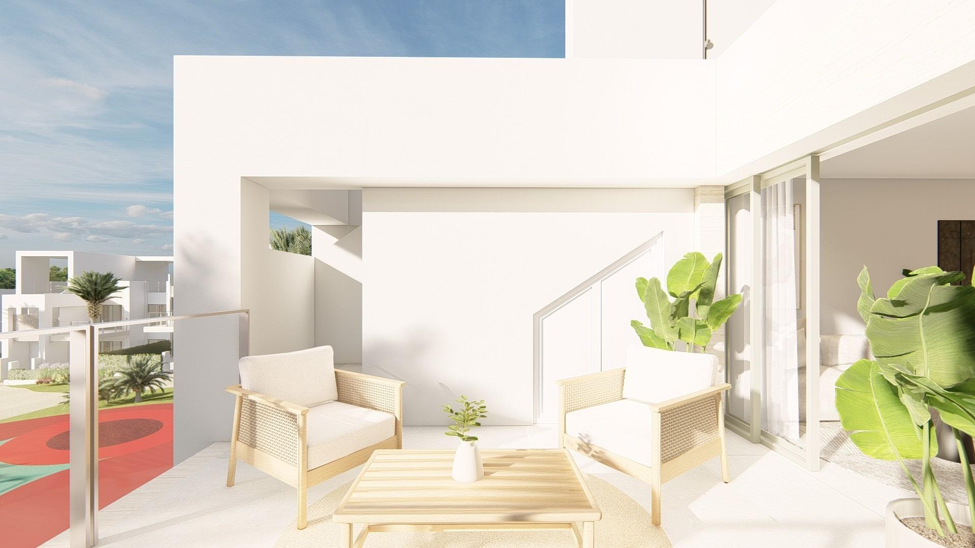 Novostavby apartmánů v La Serena Golf-Los Alcázares, blízko pláže.