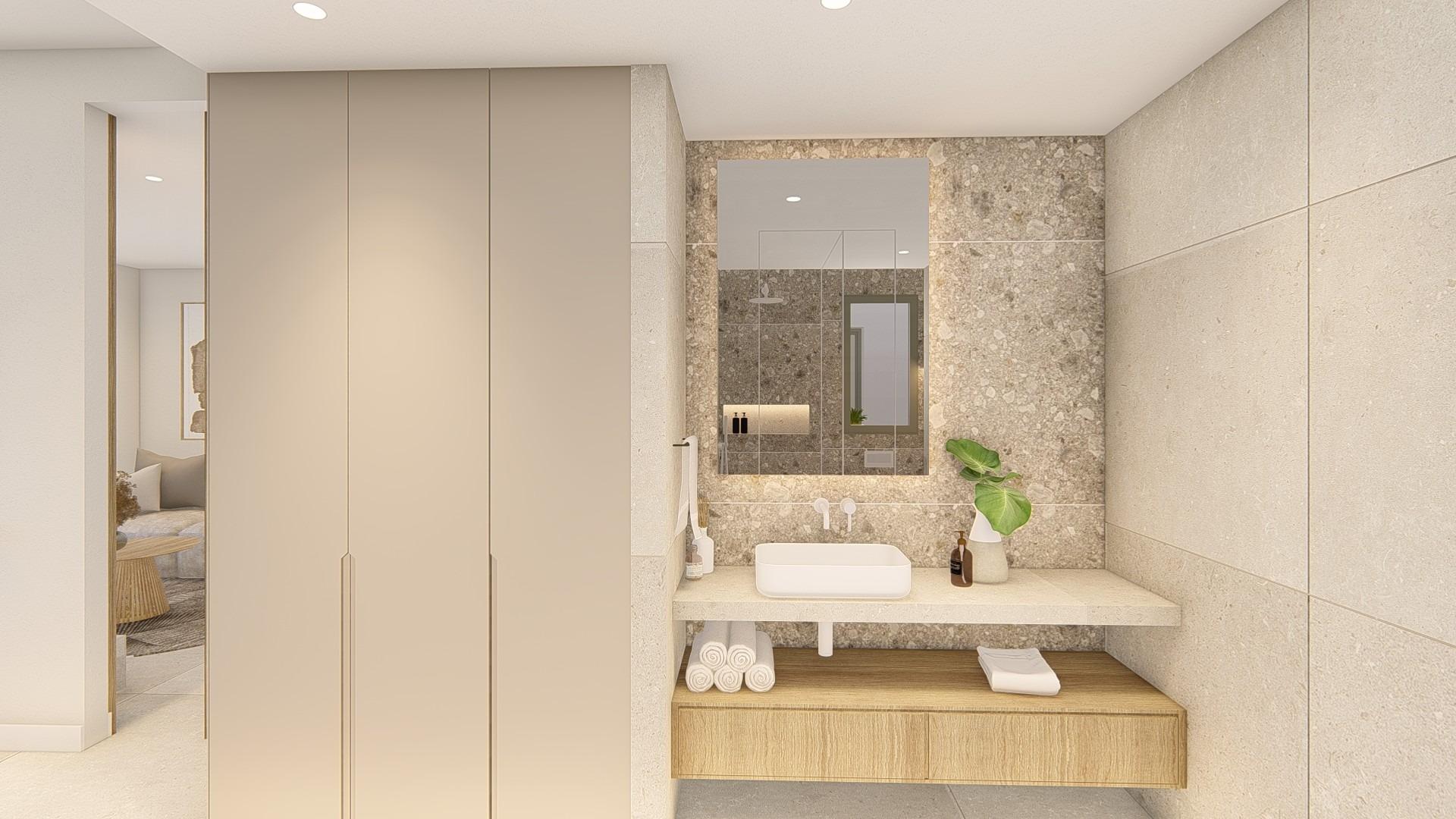 Novostavby apartmánů v La Serena Golf-Los Alcázares, blízko pláže.