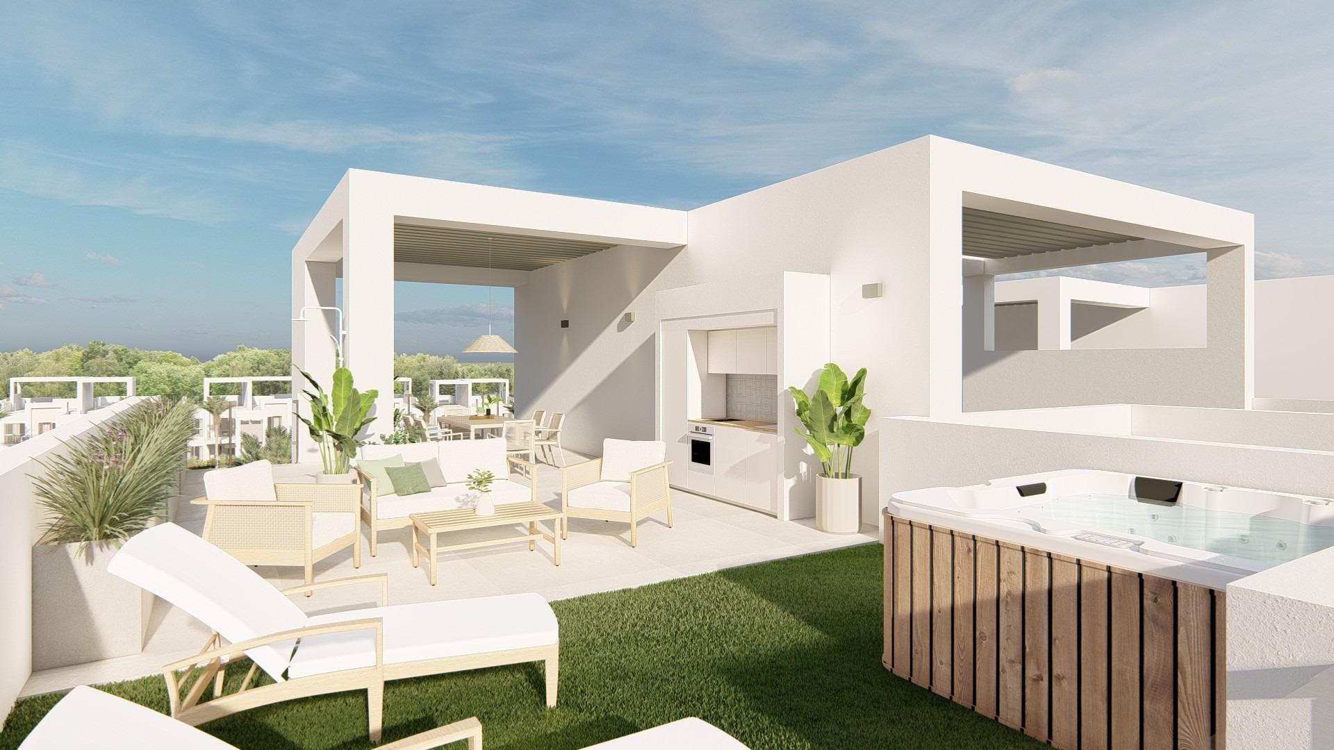 Novostavby apartmánů v La Serena Golf-Los Alcázares, blízko pláže.