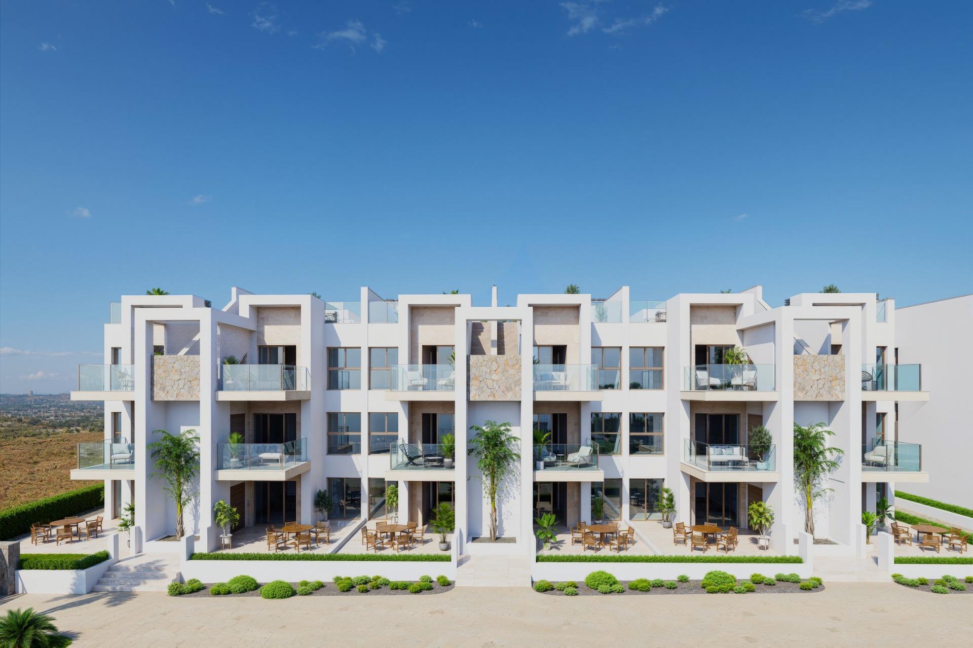 Novostavby apartmánů v La Serena Golf-Los Alcázares, blízko pláže.