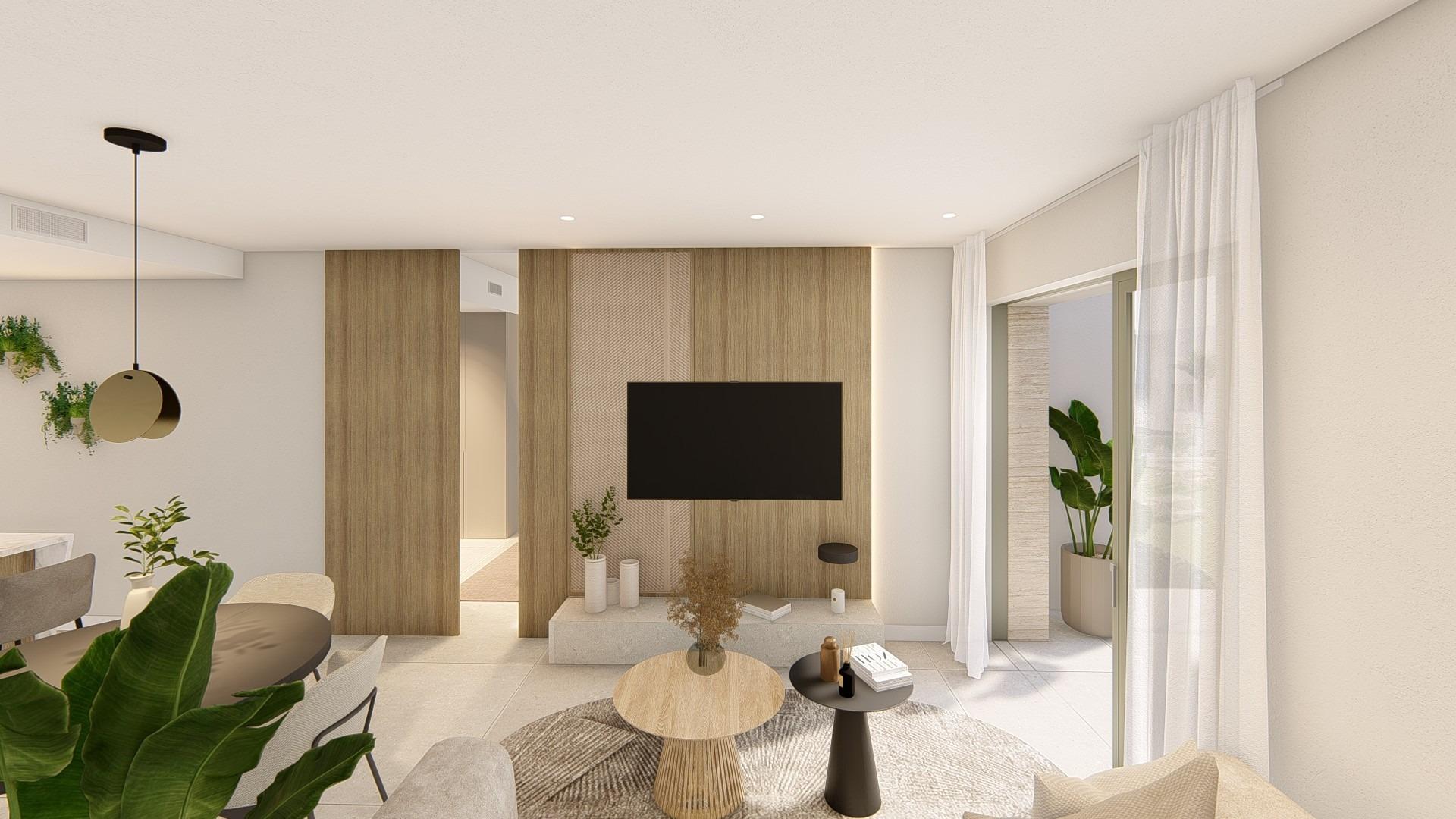 Novostavby apartmánů v La Serena Golf-Los Alcázares, blízko pláže.