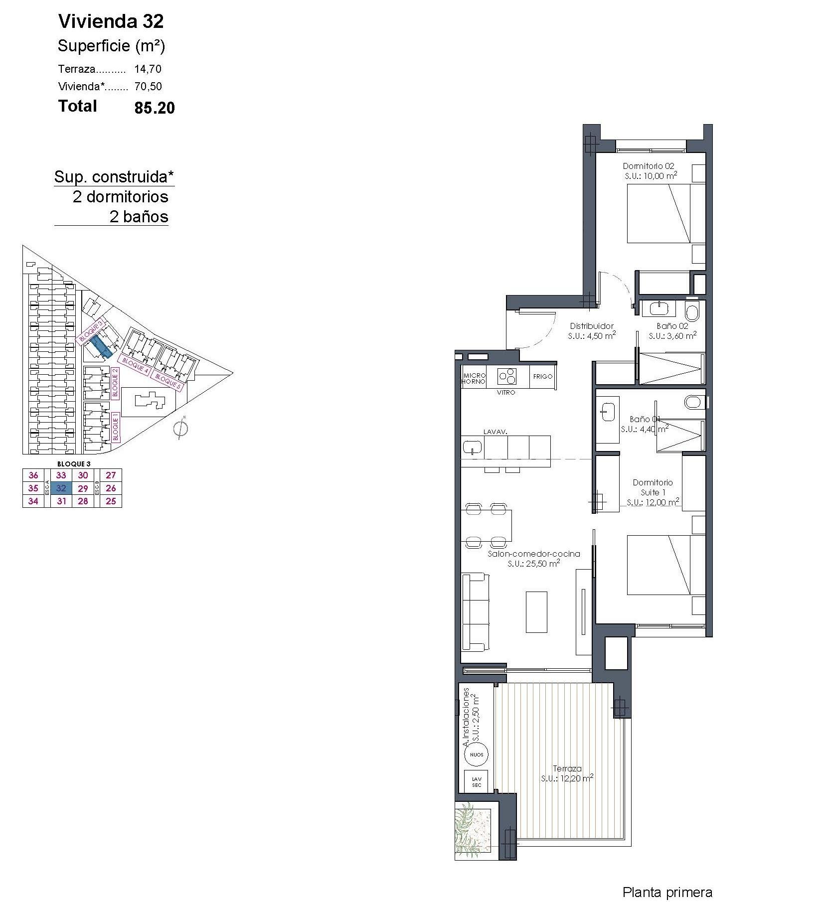 Novostavby apartmánů v La Serena Golf-Los Alcázares, blízko pláže.