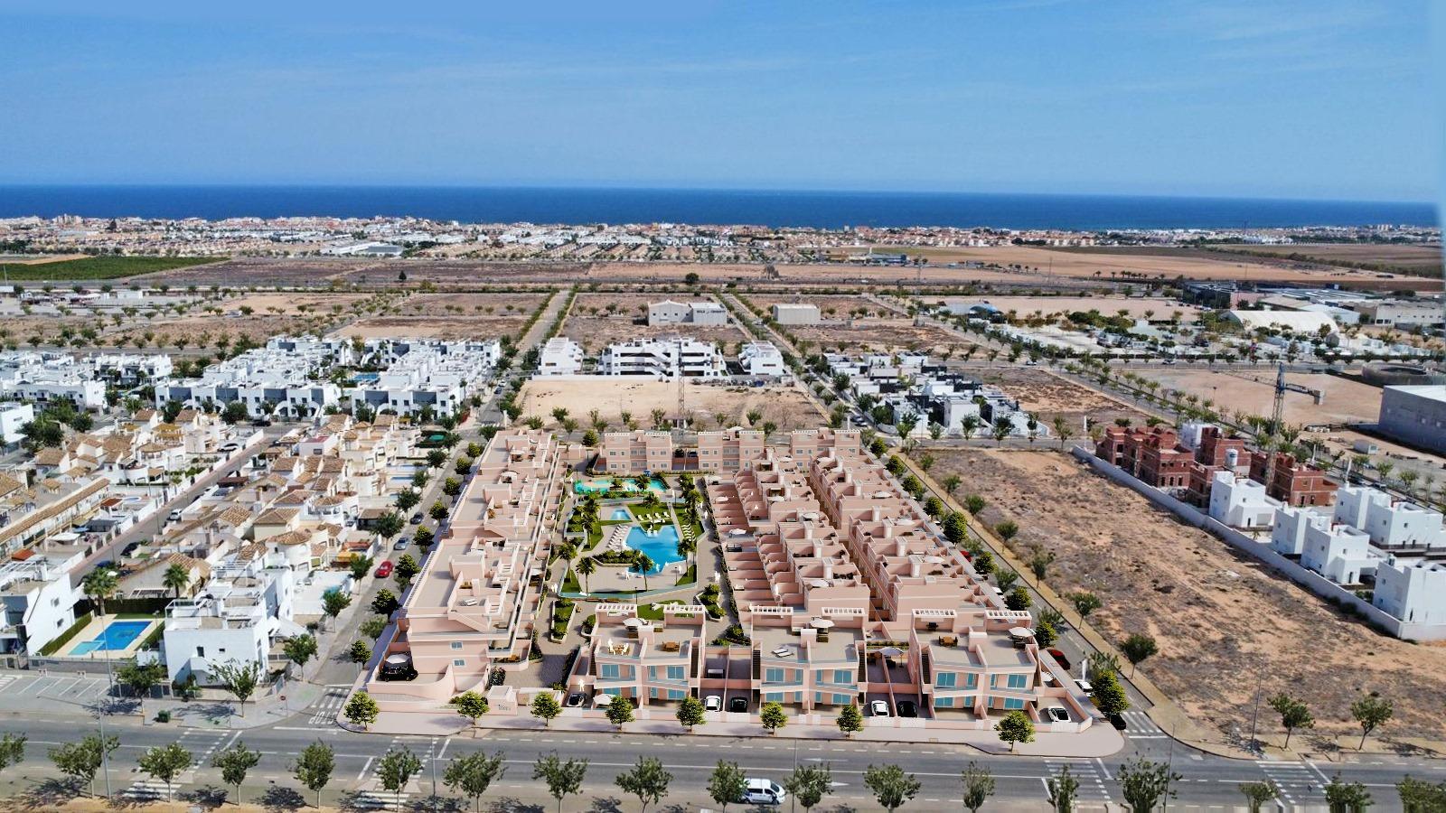 Exkluzivní novostavba v Pilar de la Horadada, Costa Blanca, Moderní domy v blízkosti moře.